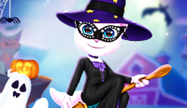 Девушка-кошка Хэллоуин подготовка