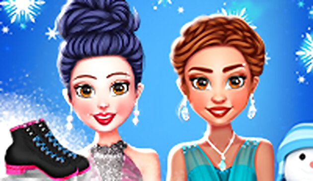 Принцесса зимнее катание на коньках наряды