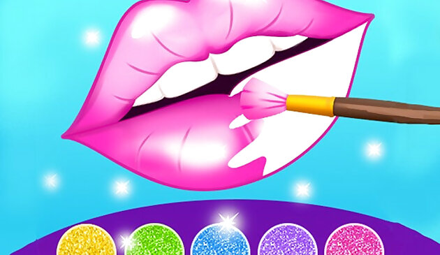 Блестящие губы раскраска