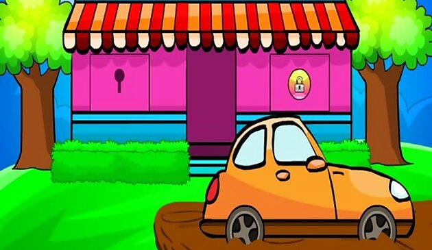 Оранжевый автомобиль побег 2